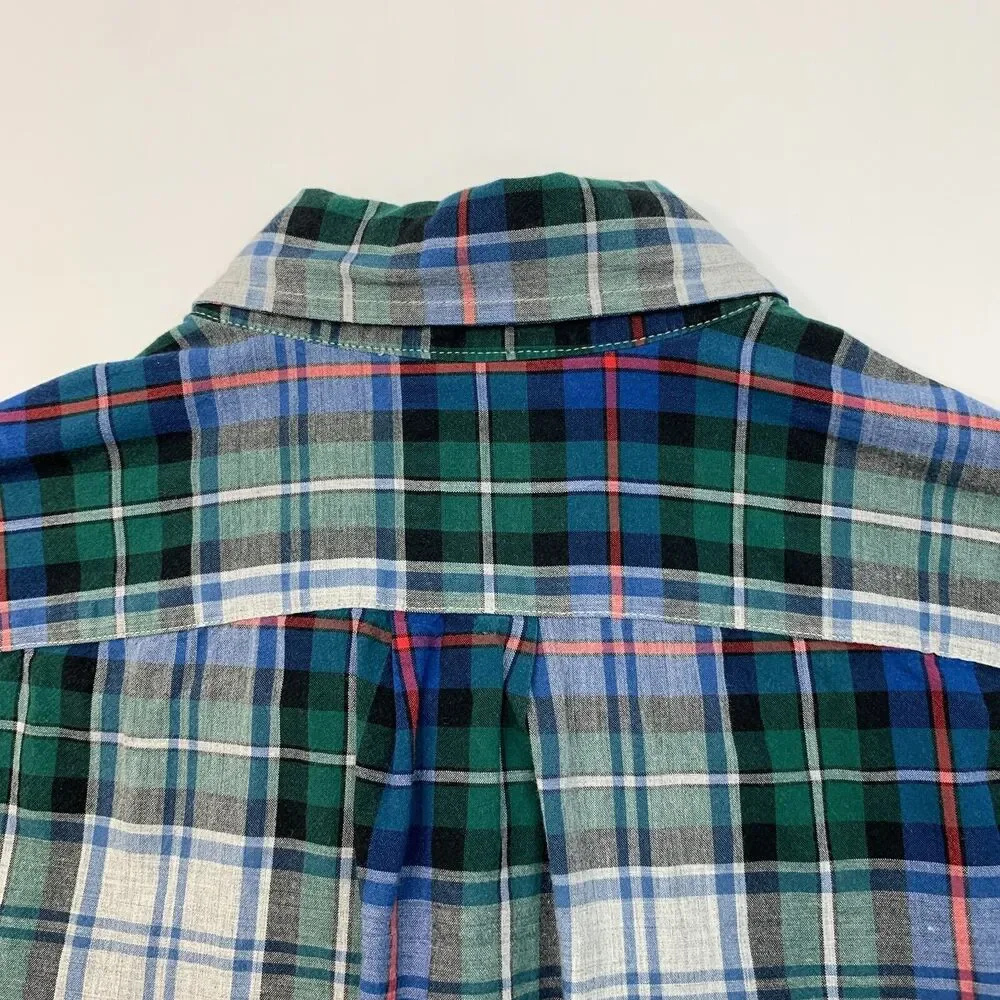 J Crew Shirt Mens S Small Multi Plaid SLIM Fit Button Down Cotton Long Sleeve
